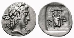 Ancient Coins - KRAGOS (Lycia) AR Hemidrachm. EF. Apollo - Lyre - KP.