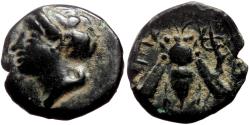 Ancient Coins - EPHESOS (Ionia) AE10. VF+/EF-. Ca. 305-288 BC. Tyche - Bee.