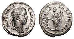 Ancient Coins - SEVERUS ALEXANDER AR Denarius. EF+/EF. The liberality.