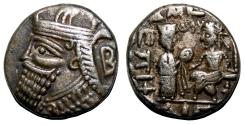 Ancient Coins - PARTHIA. VOLOGASES IV Bi Tetradrachm. EF-/VF+. Seleukeia on the Tigris mint.