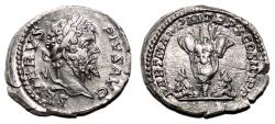 Ancient Coins - SEPTIMIUS SEVERUS AR Denarius. EF+. LUSTER. The Roman victory.