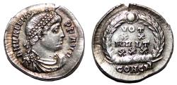 Ancient Coins - VALENS AR Siliqua. EF-/EF. Constantinopolis mint. VOT XX MVLT XXX.