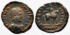 Ancient Coins - THEODOSIUS I AE3 (Nummus). EF-/EF. Antioch mint. GLORIA ROMANORVM.
