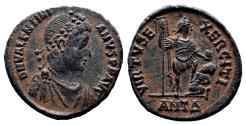 Ancient Coins - VALENTINIAN II AE2 (Maiorina). EF/EF+. Antioch mint. VIRTVS EXERCITI.