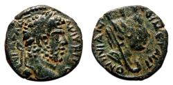 Ancient Coins - CARACALLA AE18. EF-. Carrhae (Mesopotamia) mint. Tyche in reverse. 