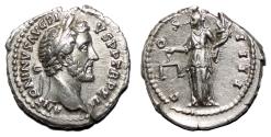 Ancient Coins - ANTONINUS PIUS AR Denarius. EF. The equity.
