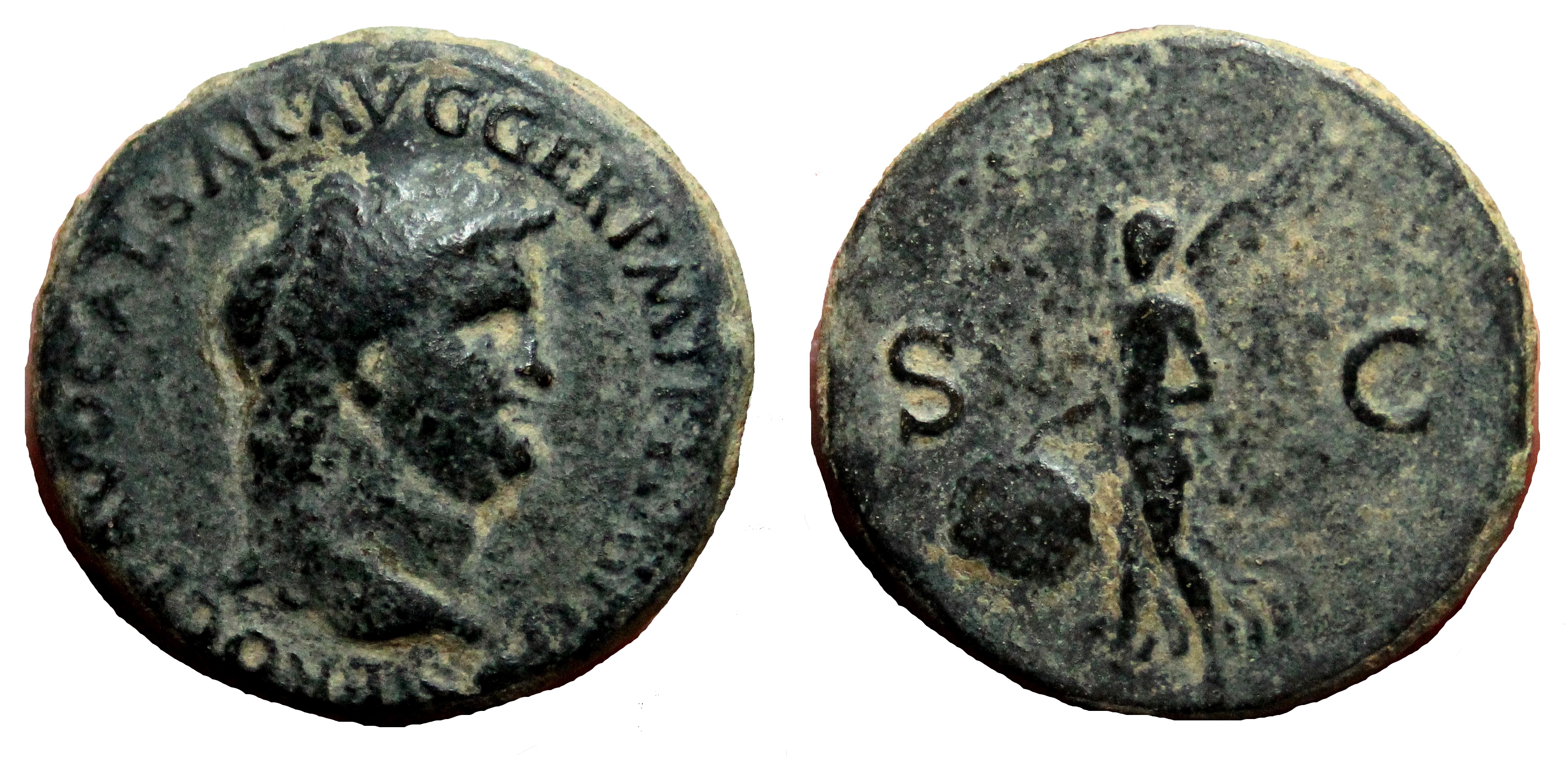 NERO AE As. VF. The Victory. | Roman Imperial Coins