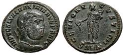 Ancient Coins - GALERIUS MAXIMIANUS AE Follis. VF+/EF-. Nicomedia mint. GENIO AVGVSTI CMH.