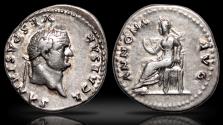 Ancient Coins - TITUS AR Denarius. Almost EF/EF-. The annona.