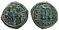 Ancient Coins - PHOCAS (with LEONTIA) AE Follis. Almost EF/EF-. Antioch (as Theopolis) mint.