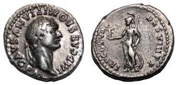 Ancient Coins - DOMITIAN AR Denarius. EF-/VF+. Minerva.