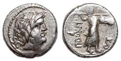 Ancient Coins - L. Procilius AR Denarius. EF-/VF+. 80 BC. Juno Sospita.