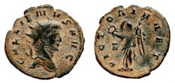 Ancient Coins - GALLIENUS AE Antoninianus. EF/EF-. VICTORIA AET - Letter Z in field engraved as Xi.