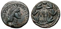 Ancient Coins - Bosphorus Kingdom. SAUROMATES I AE25. EF. Wreath - MH.