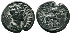 Ancient Coins - EUMENEIA (Phrygia) AE18. Pseudo-autonomous issue. EF-. AD 193-230. Kybele.