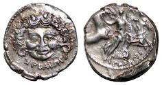 Ancient Coins - L. Plautius Plancus AR Denarius. EF-/VF+. 47 BC. Medusa.