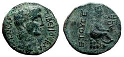 Ancient Coins - UNCERTAIN CAESAREA (Cilicia) AE25. Claudius. VF+. Tyche.