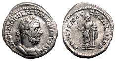 Ancient Coins - MACRINUS AR Denarius. VF+/EF-. The happiness.