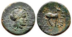 Ancient Coins - BARGYLIA (Caria) AE15. VF+. 2nd Century BC. Artemis - Stag.