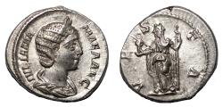 Ancient Coins - JULIA MAMAEA AR Denarius. EF. Vesta.