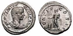 Ancient Coins - GETA AR Denarius. EF-. Genius.