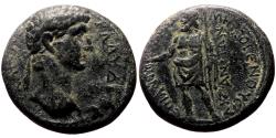 Ancient Coins - AEZANIS (Phrygia) AE19. Claudius. VF+. Magistrate Antiochos Metrogenes.