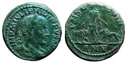 Ancient Coins - VIMINACIUM (Moesia Superior) AE28. Philip I the Arab. EF-/EF. Green patina.