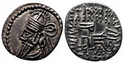 Ancient Coins - PARTHIA. OSROES II AR Drachma. EF. Arsakes I in reverse.