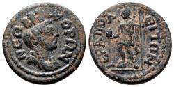 Ancient Coins - HIERAPOLIS (Phrygia) AE19. EF-/VF+. Circa AD 218-222. First Neokorate
