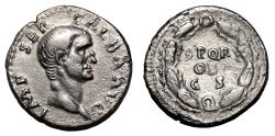 Ancient Coins - GALBA AR Denarius. VF+. Wreath - SPQR OB C S. Nice!