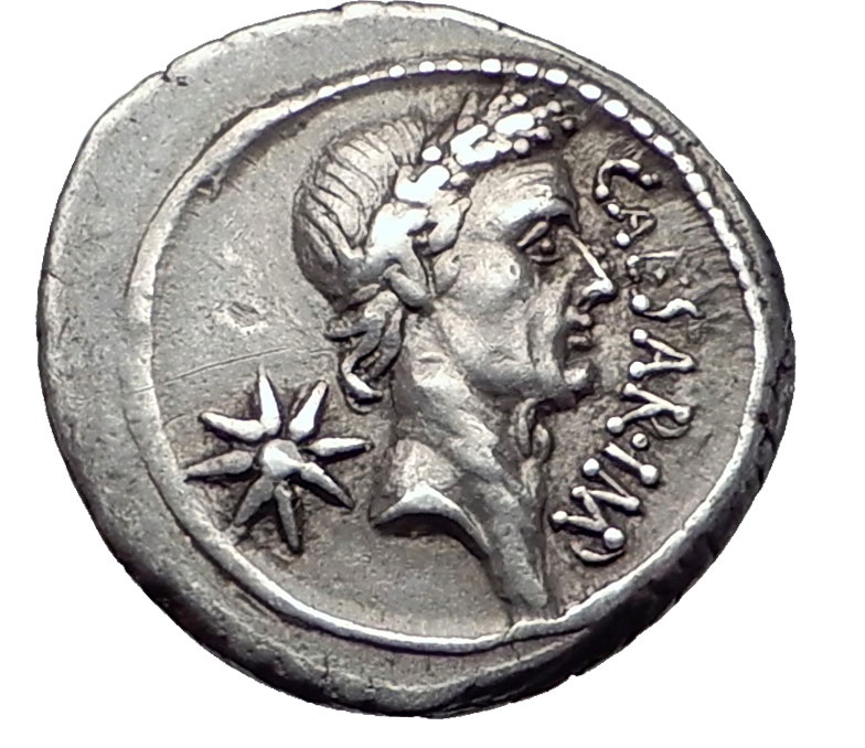Julius Caesar 44 Bc Rome Denarius Authentic Ancient Silver