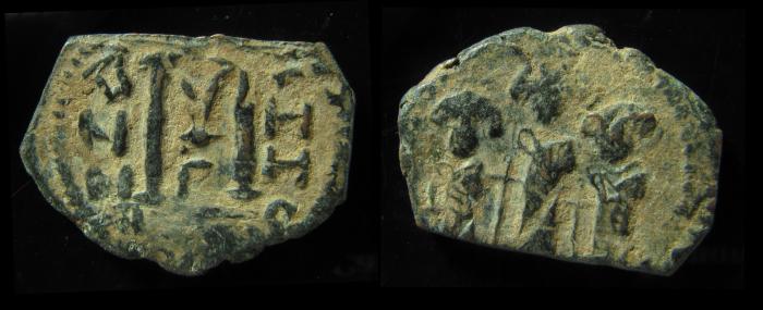 Arab Byzantine Pseudo Byzantine Pre Reform Coin Of Bilad Al Sham 23mm Circa 630s 640s Ae Fals