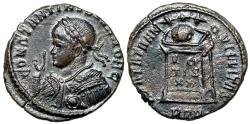 Ancient Coins - Constantine II BEATA from Trier with imperatorial gestus