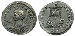 Ancient Coins - Crispus VIRTVS EXERCIT from Trier…wolf and twins on shield
