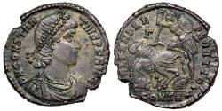Ancient Coins - Constantius II FEL TEMP horseman from Constantinople