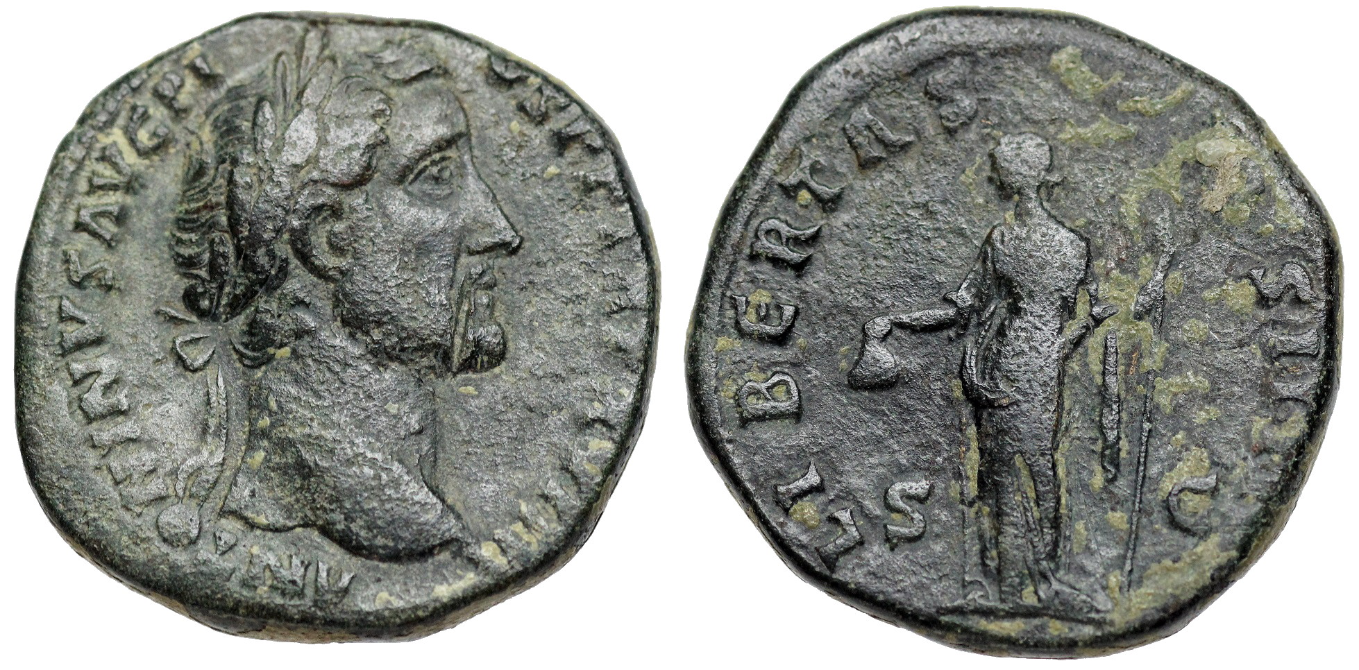 Antoninus Pius LIBERTAS sestertius from Rome | Roman Imperial Coins