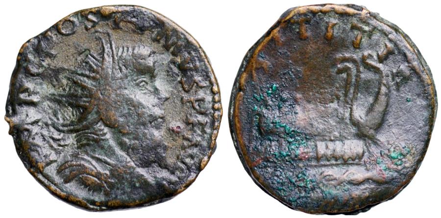 Ancient Coins - Postumus LAETITIA AVG from Lyons