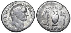 Ancient Coins - Vespasian AVGVR sacrificial implements from Rome