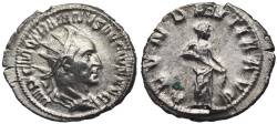 Ancient Coins - Trajan Decius ABVNDANTIA from Rome...interesting reverse engraving