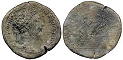 Ancient Coins - Marcus Aurelius sestertius with donative showing Marcus and Commodus