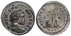 Ancient Coins - Crispus VIRTVS EXERCIT from Lyon