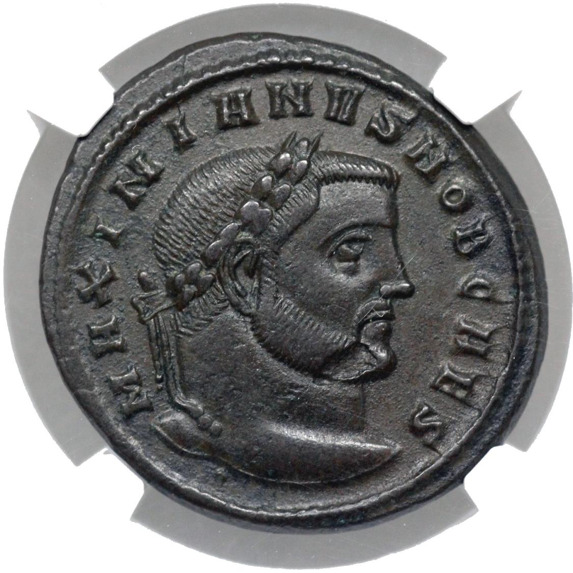 Ancient Coins - Galerius SACRA MONET from Ticinum…NGC slab