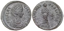 Ancient Coins - Aelia Flaccilla SALVS REIPVBLICAE  AE2 from Constantinople with cross in field