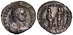 Ancient Coins - Diocletian PROVIDENTIA DEORVM half follis from Alexandria