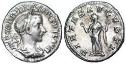 Ancient Coins - Gordian III PIETAS AVGVSTI; Pietas denarius from Rome