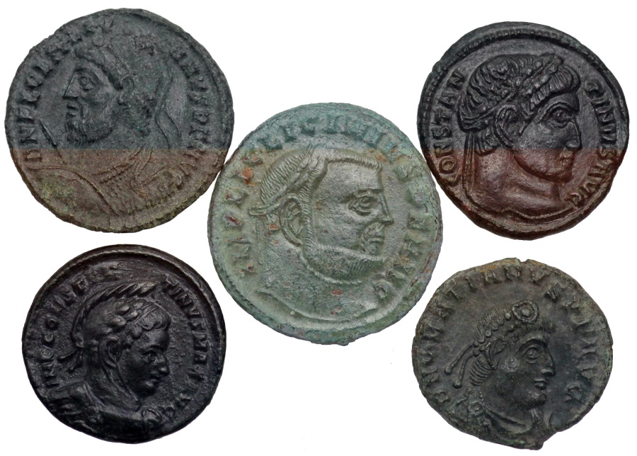 5 unattributed Late Roman Bronze coins...Lot 4