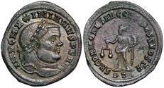 Ancient Coins - Maximianus SACRA MONET from Ticinum