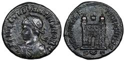 Ancient Coins - Constantius II campgate from Ticinum