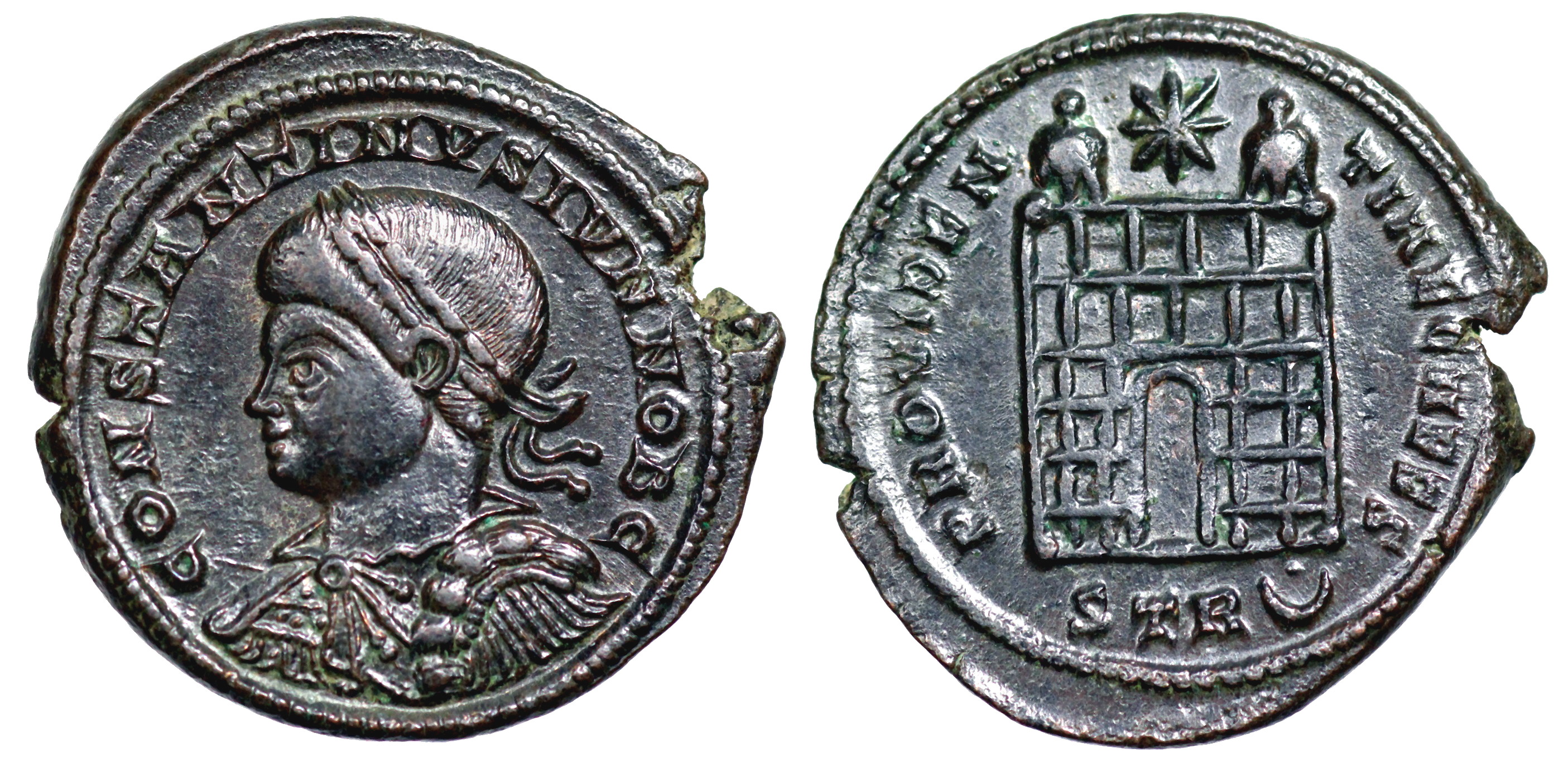 Constantine II campgate from Trier | Roman Imperial Coins
