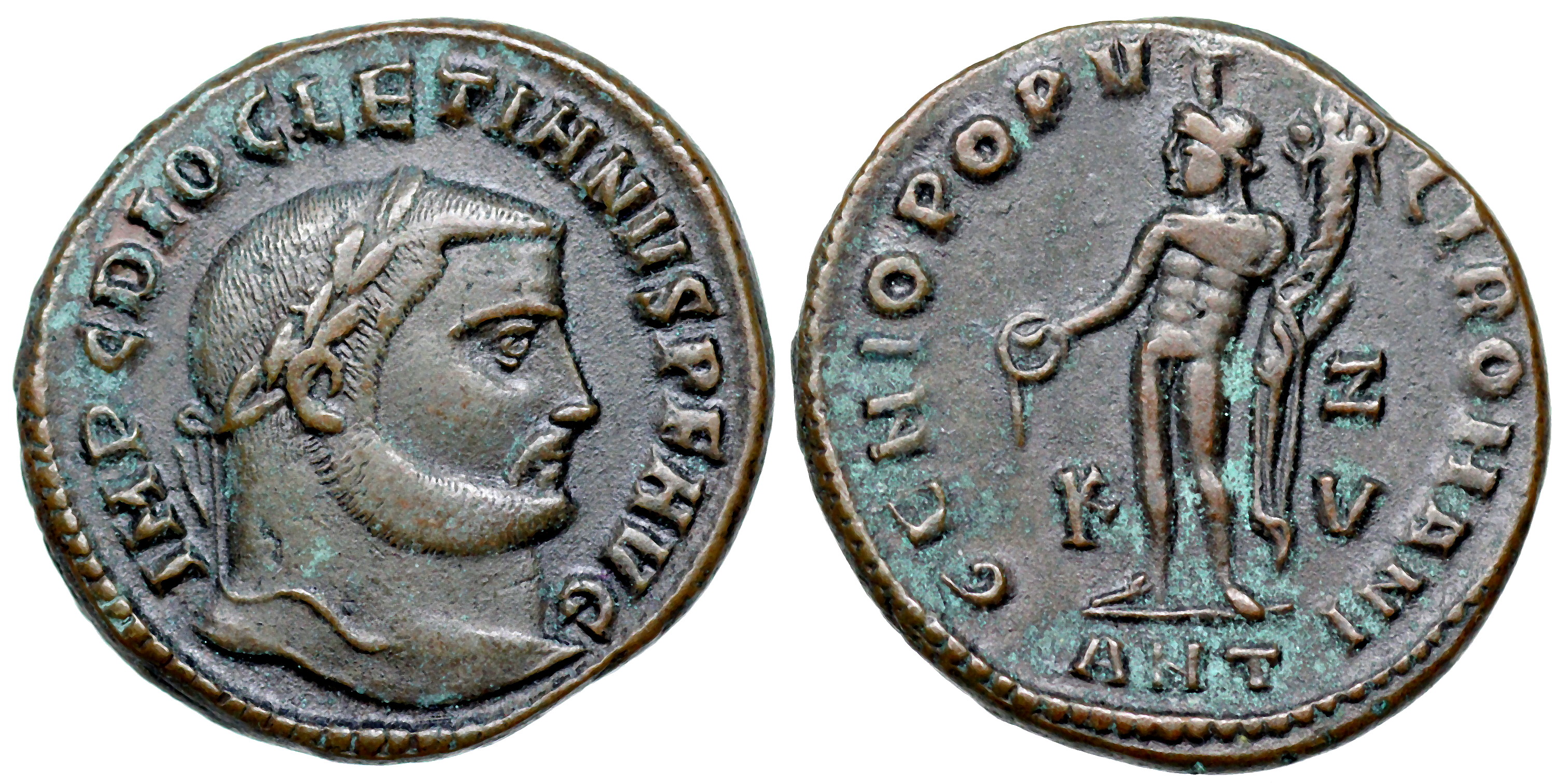 古典レリーフ【Apoteosi di Romolo】 Diocletian GENIO POPVLI ROMANI from Antioch | Roman Imperial Coins